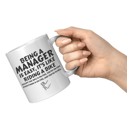 Being A Manager is Easy 11oz, 15oz White, Black Mugs, 11oz Accent / White / No Image - MemesRetail.com