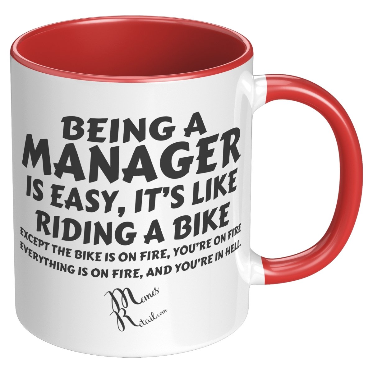Being A Manager is Easy 11oz, 15oz White, Black Mugs, 11oz Accent / Red / No Image - MemesRetail.com