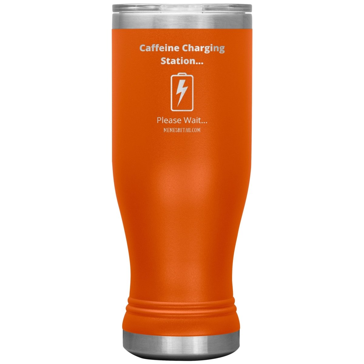 Caffeine Charging Station, Please Wait... Tumblers, 20oz BOHO Insulated Tumbler / Orange - MemesRetail.com