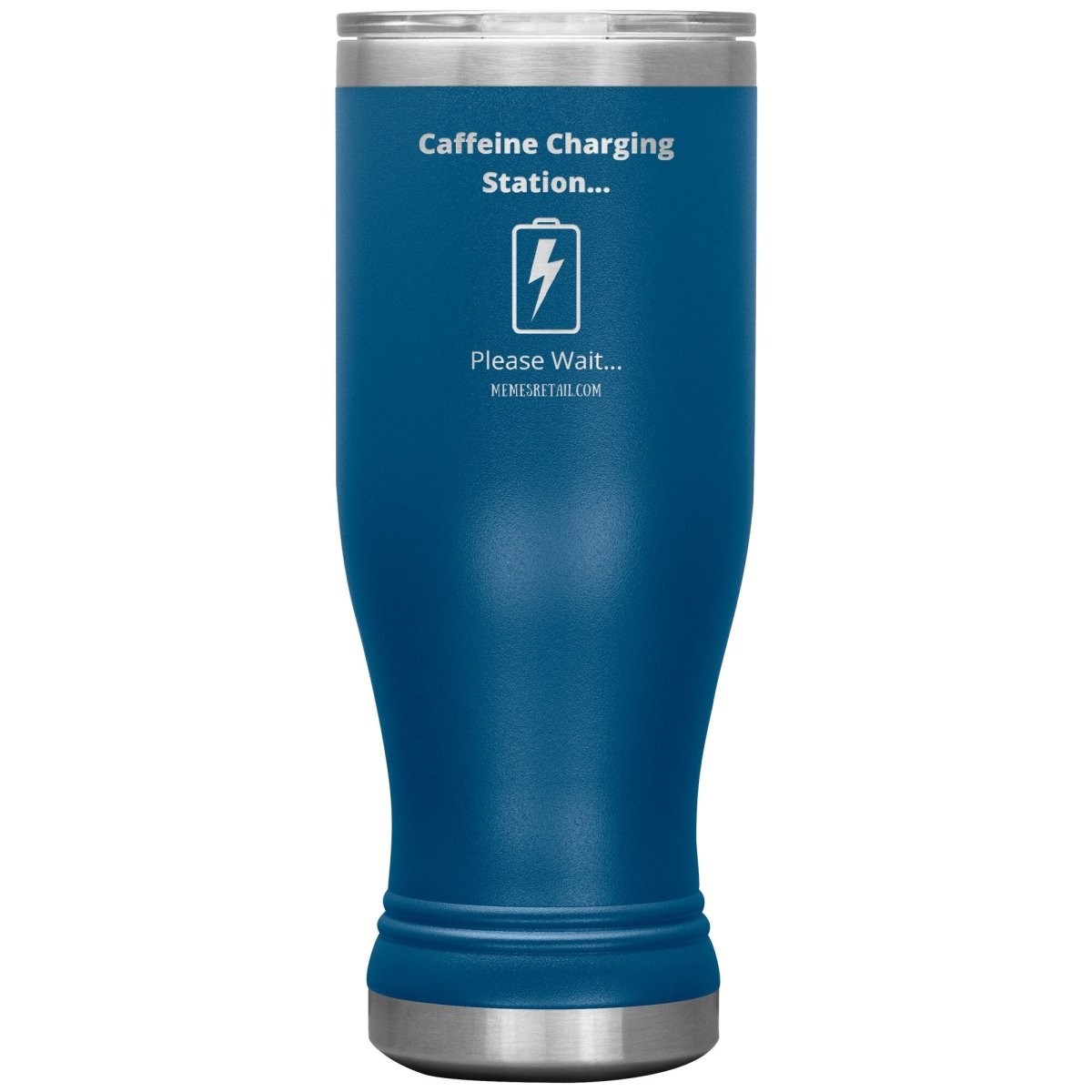 Caffeine Charging Station, Please Wait... Tumblers, 20oz BOHO Insulated Tumbler / Blue - MemesRetail.com