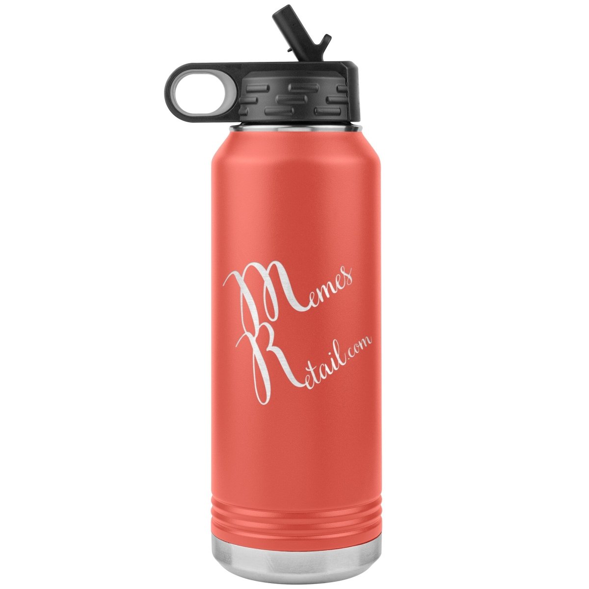 MemesRetail Logo 32oz Water Bottle Tumbler, Coral - MemesRetail.com