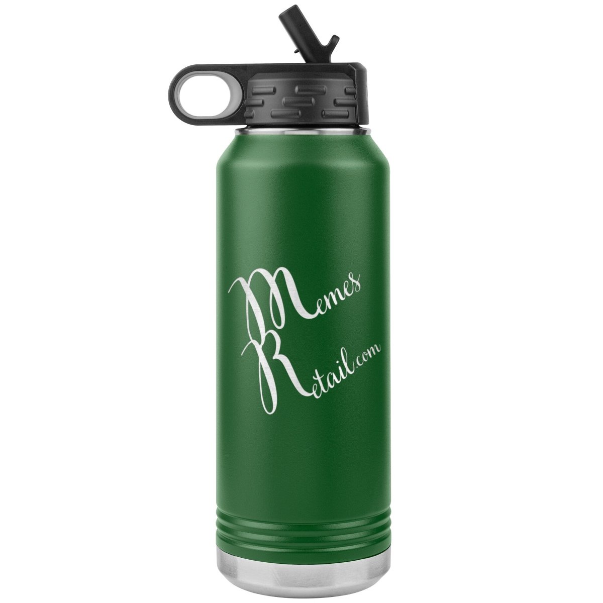 MemesRetail Logo 32oz Water Bottle Tumbler, Green - MemesRetail.com