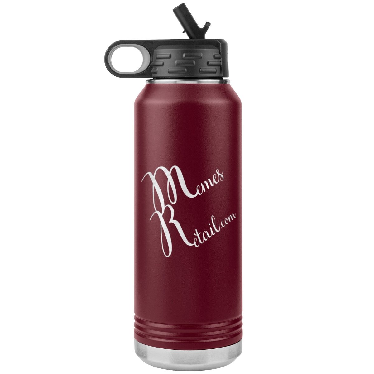 MemesRetail Logo 32oz Water Bottle Tumbler, Maroon - MemesRetail.com