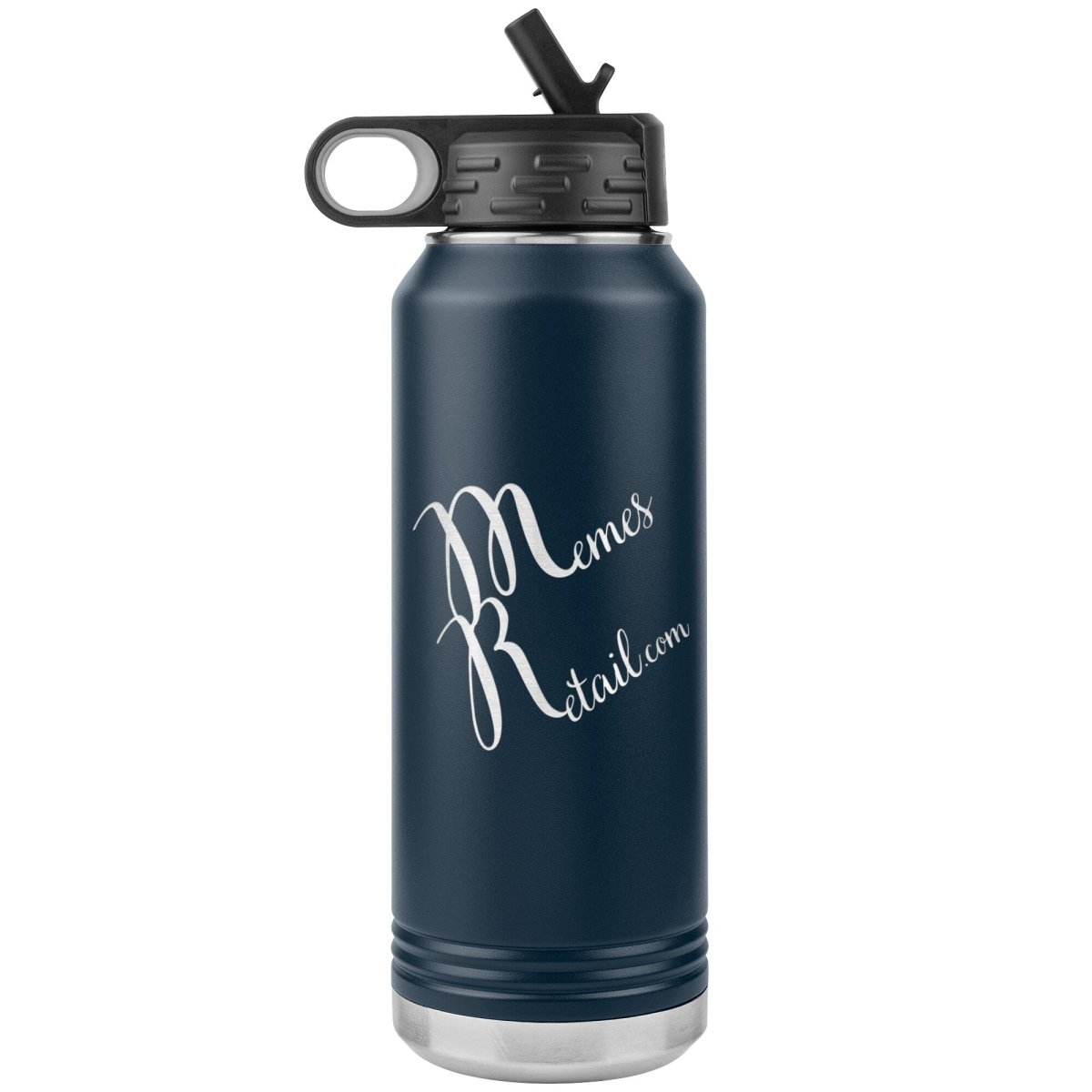 MemesRetail Logo 32oz Water Bottle Tumbler, Navy - MemesRetail.com
