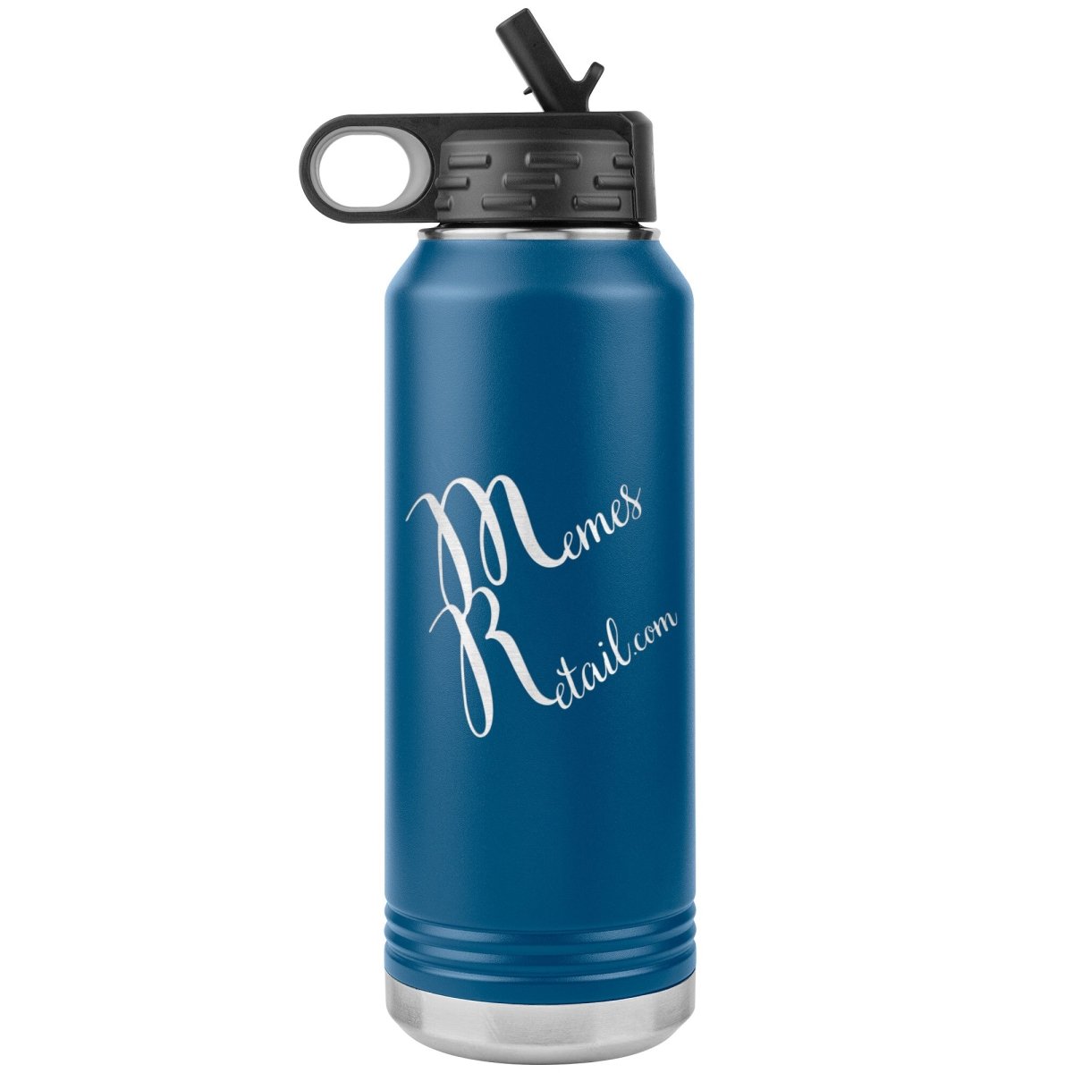 MemesRetail Logo 32oz Water Bottle Tumbler, Blue - MemesRetail.com
