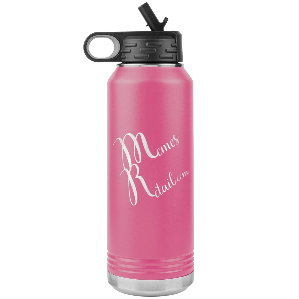 MemesRetail Logo 32oz Water Bottle Tumbler, Pink - MemesRetail.com