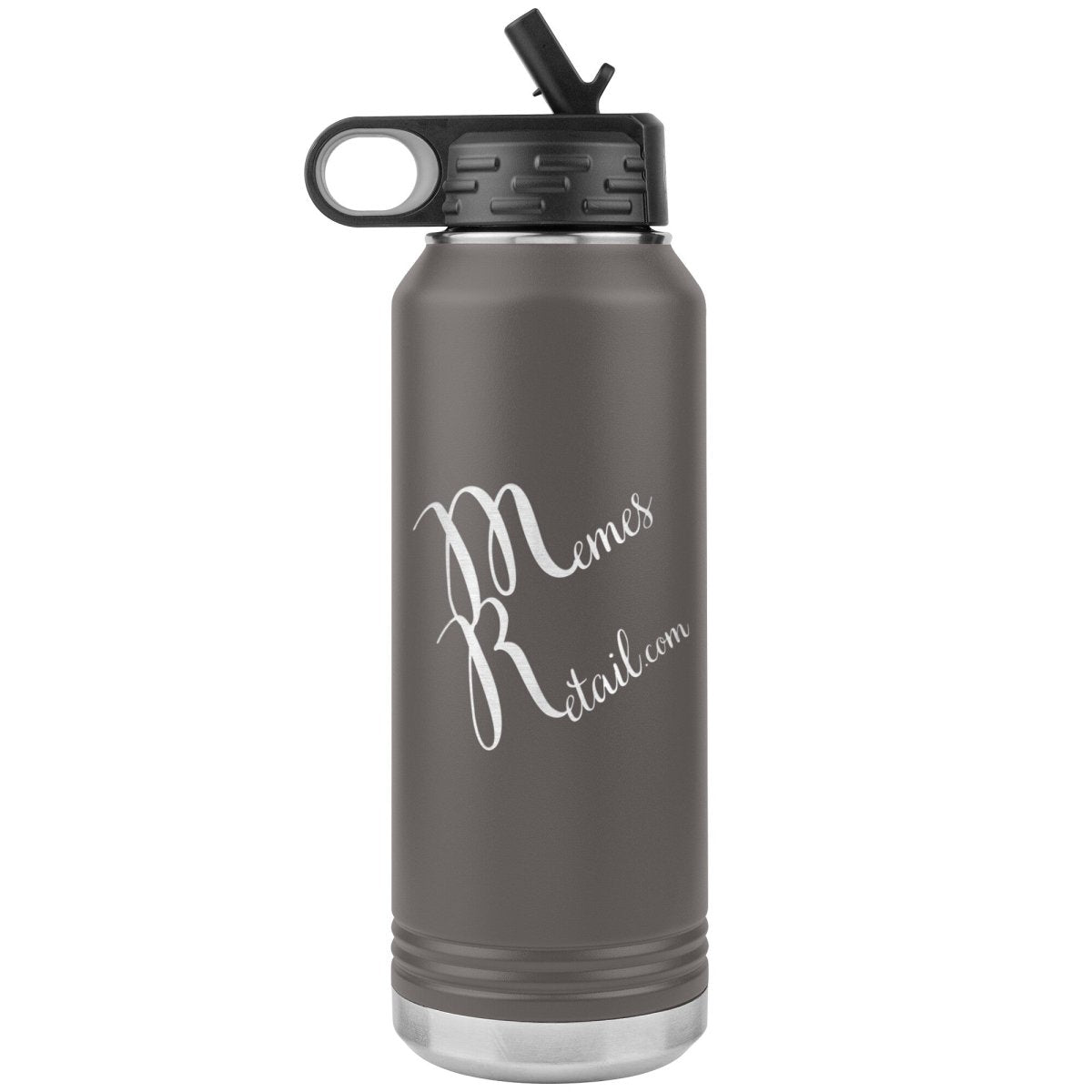 MemesRetail Logo 32oz Water Bottle Tumbler, Pewter - MemesRetail.com