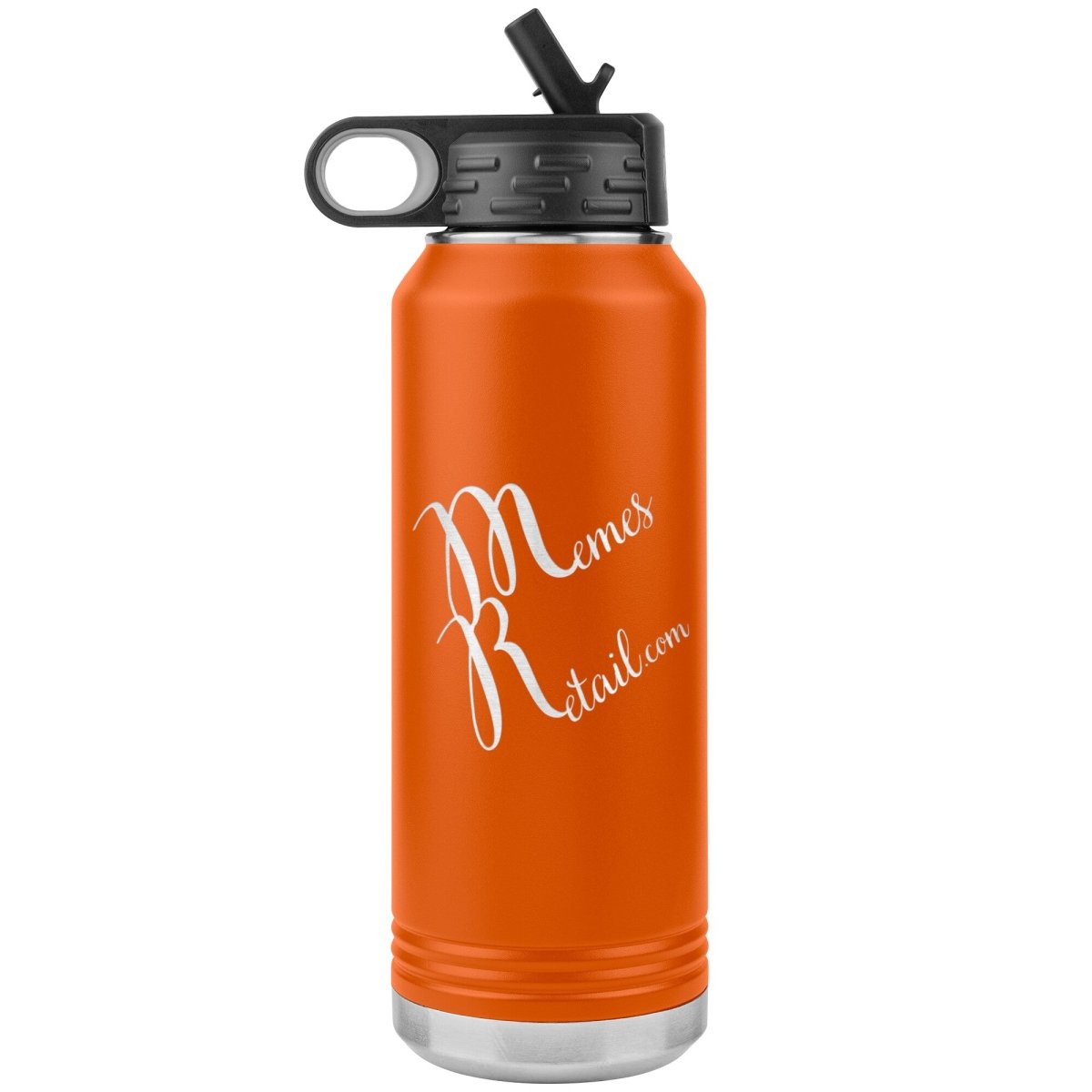 MemesRetail Logo 32oz Water Bottle Tumbler, Orange - MemesRetail.com