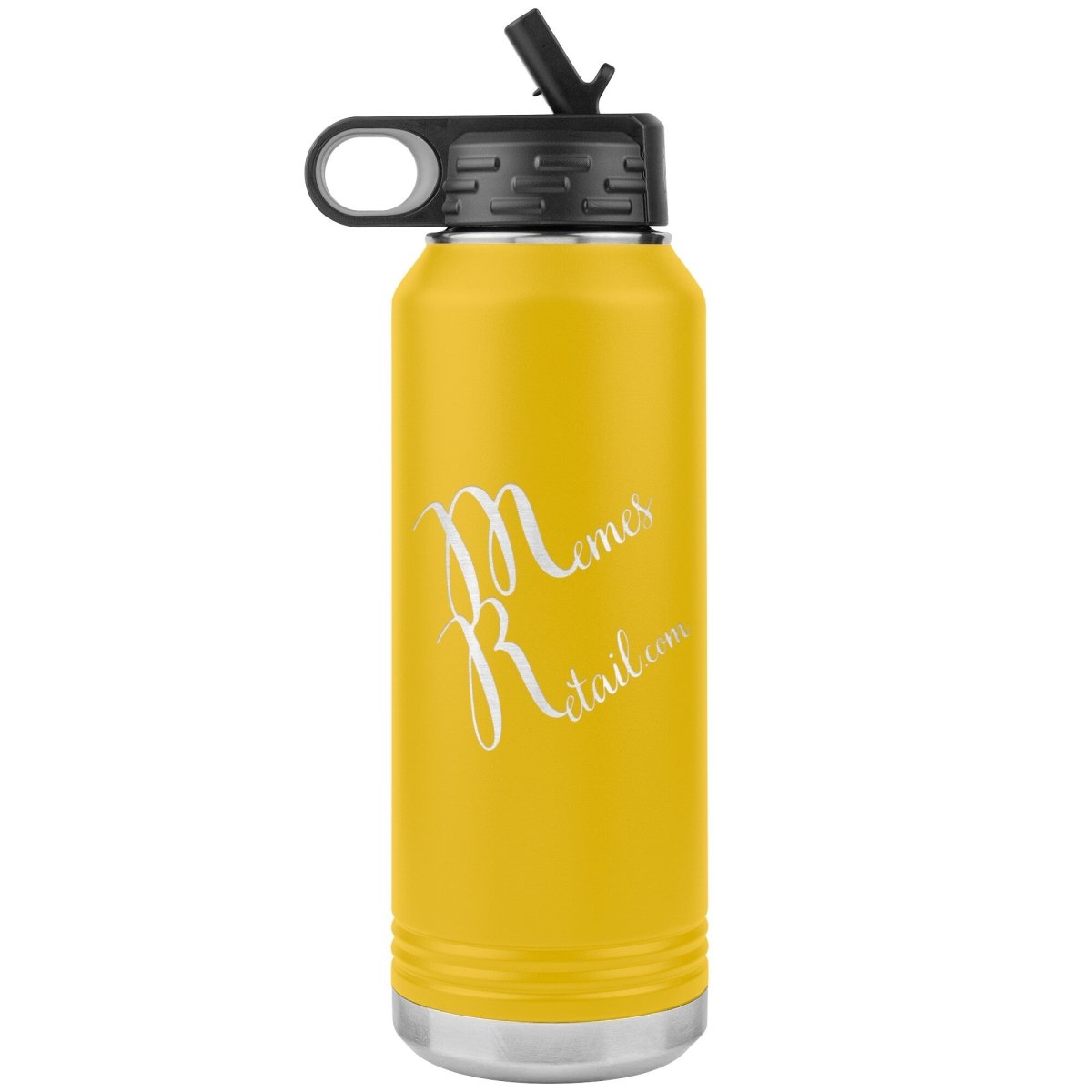 MemesRetail Logo 32oz Water Bottle Tumbler, Yellow - MemesRetail.com
