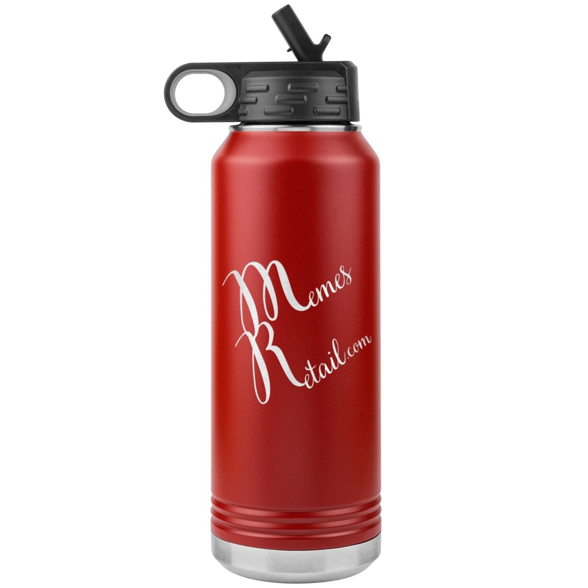 MemesRetail Logo 32oz Water Bottle Tumbler, Red - MemesRetail.com