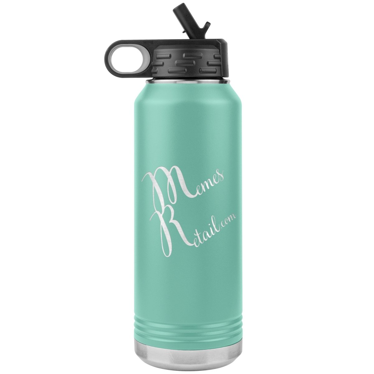 MemesRetail Logo 32oz Water Bottle Tumbler, Teal - MemesRetail.com