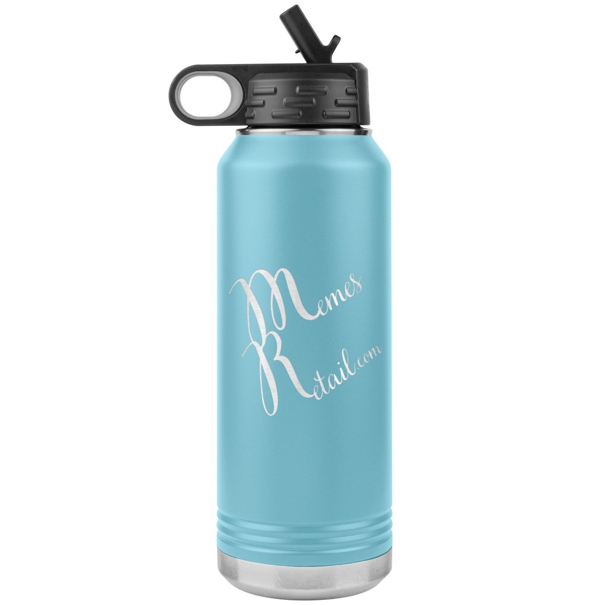 MemesRetail Logo 32oz Water Bottle Tumbler, Light Blue - MemesRetail.com