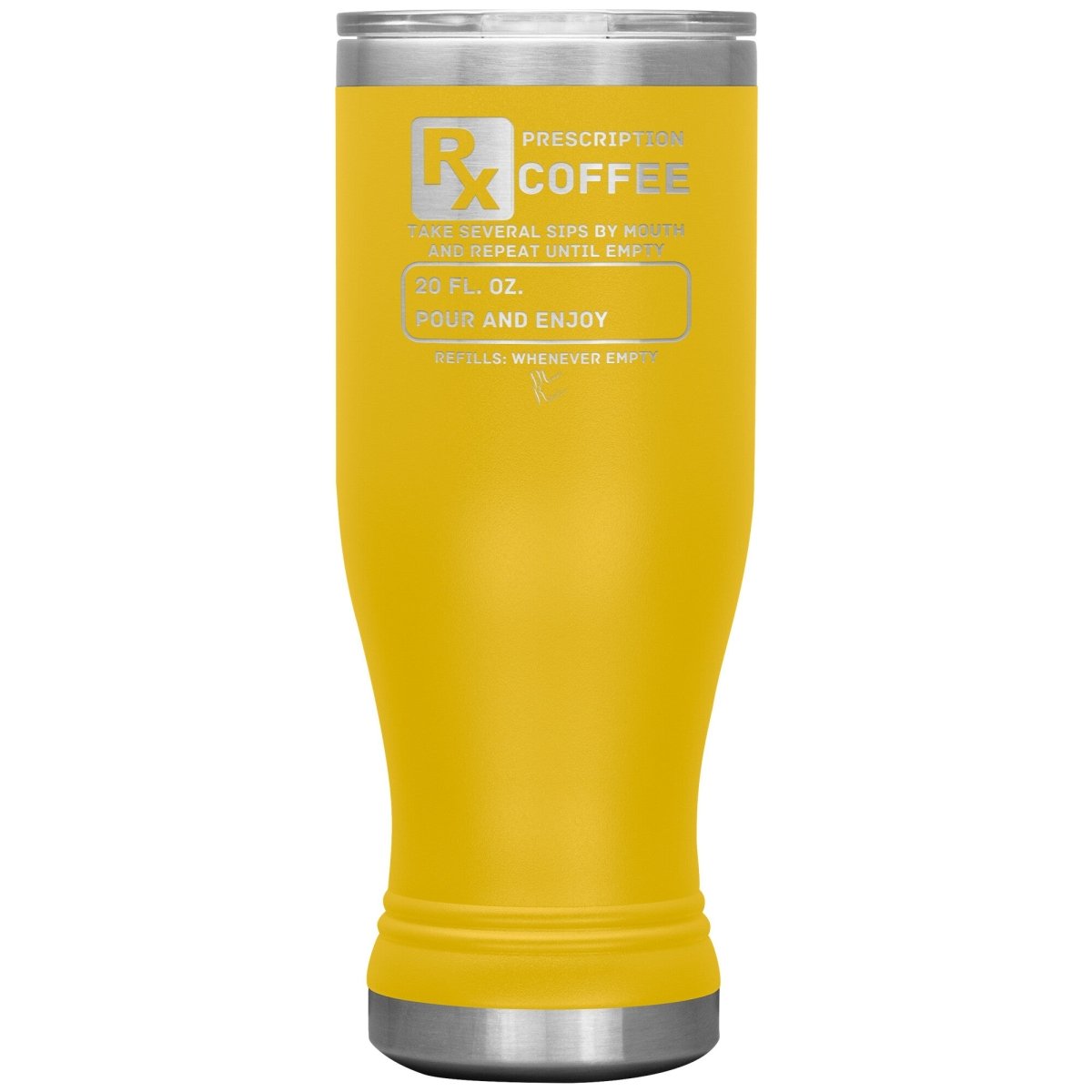 Prescription Coffee Rx Tumblers, 20oz BOHO Insulated Tumbler / Yellow - MemesRetail.com