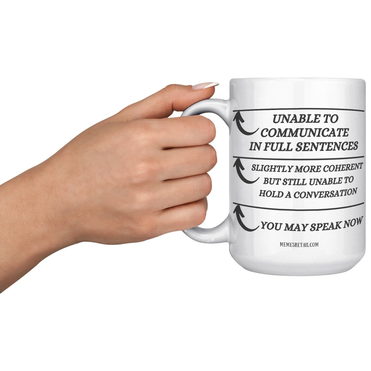 Unable to Communicate until I've had my coffee 11oz and 15oz Mugs - Memes Retail