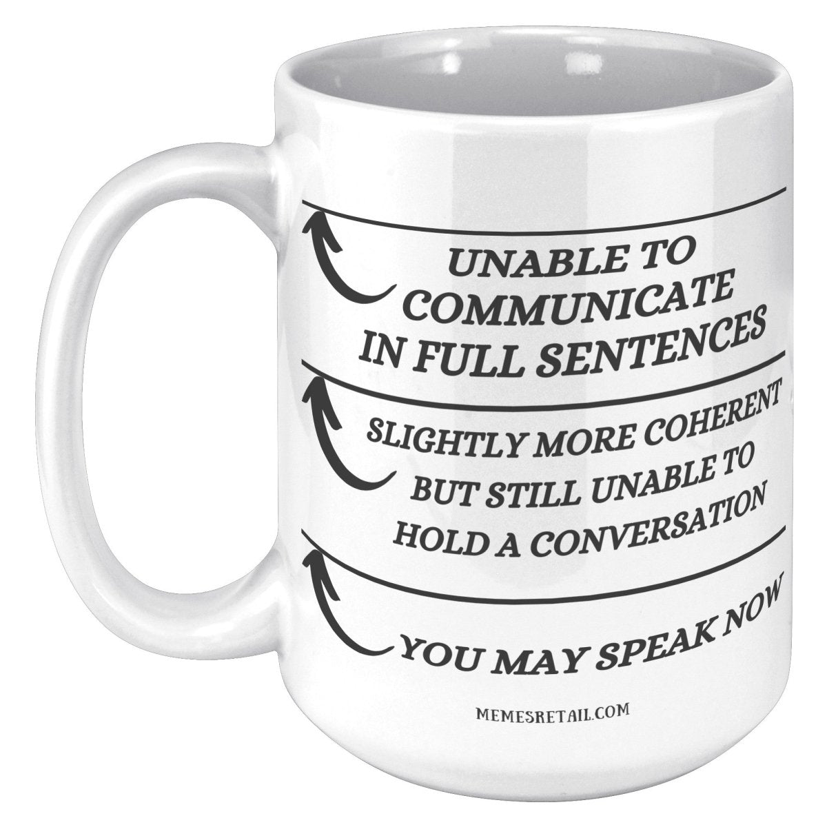 Unable to Communicate until I've had my coffee 11oz and 15oz Mugs - Memes Retail