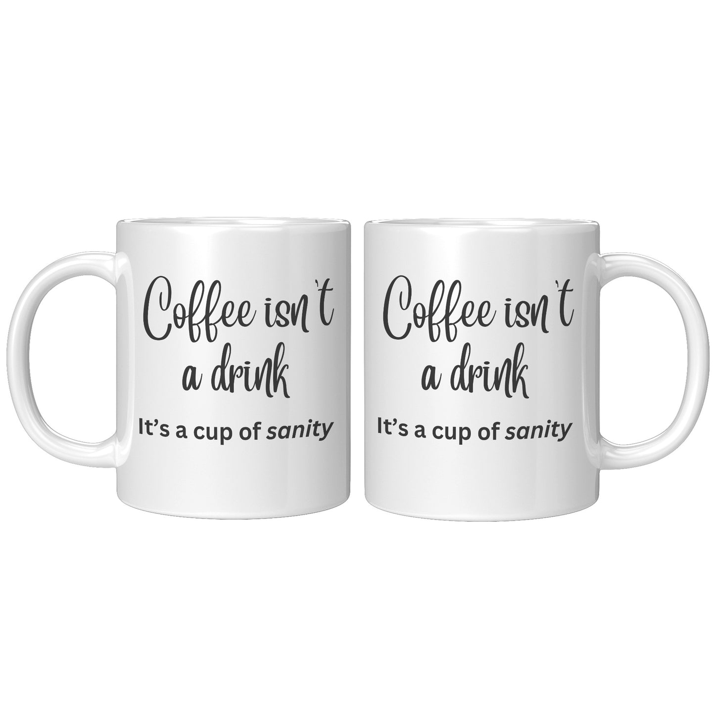 Coffee isn't a drink, it's a cup of sanity 11oz and 15oz Coffee Mugs