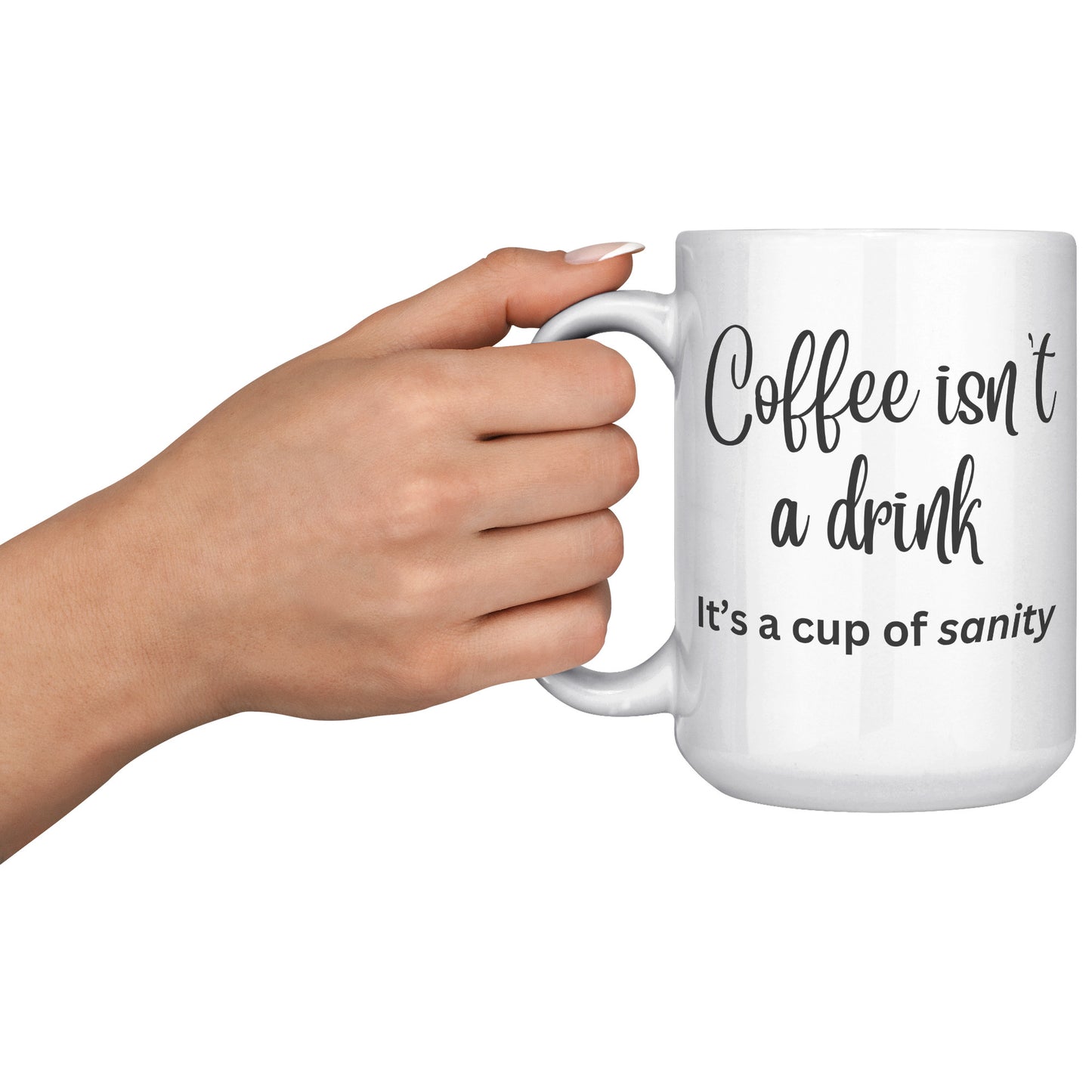 Coffee isn't a drink, it's a cup of sanity 11oz and 15oz Coffee Mugs