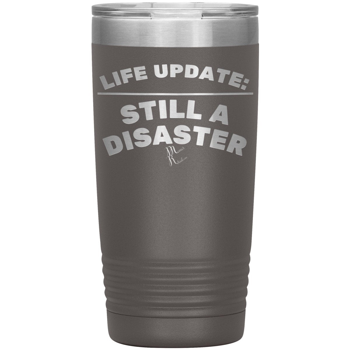 Life Update: Still A Disaster Tumblers, 20oz Insulated Tumbler / Pewter - MemesRetail.com