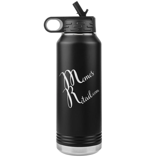 MemesRetail Logo 32oz Water Bottle Tumbler, Black - MemesRetail.com