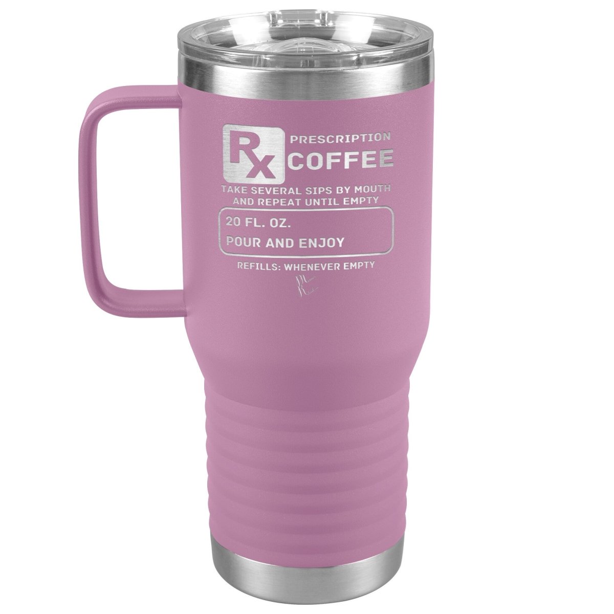 Prescription Coffee Rx Tumblers, 20oz Travel Tumbler / Light Purple - MemesRetail.com