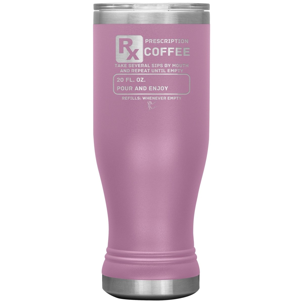 Prescription Coffee Rx Tumblers, 20oz BOHO Insulated Tumbler / Light Purple - MemesRetail.com