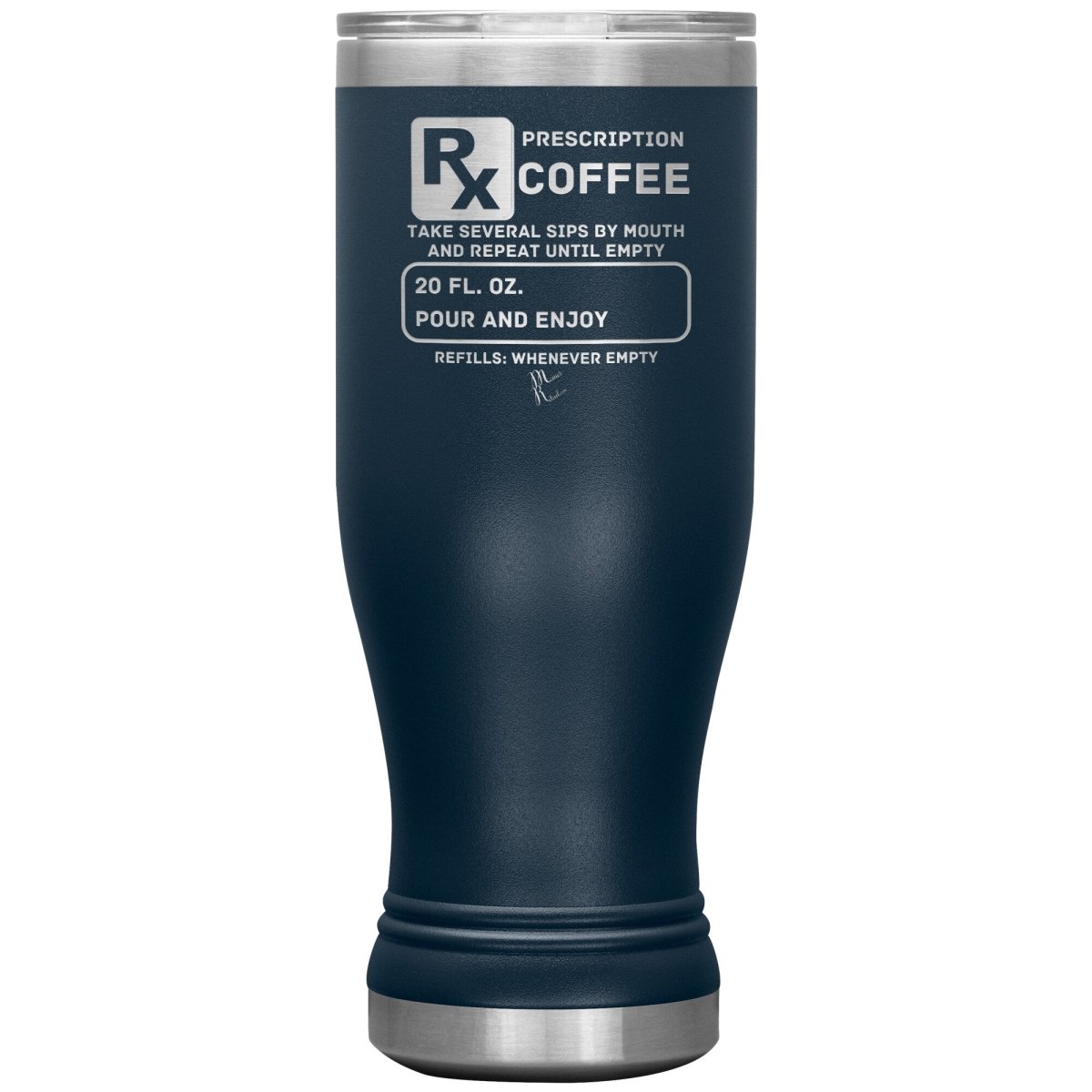 Prescription Coffee Rx Tumblers, 20oz BOHO Insulated Tumbler / Navy - MemesRetail.com