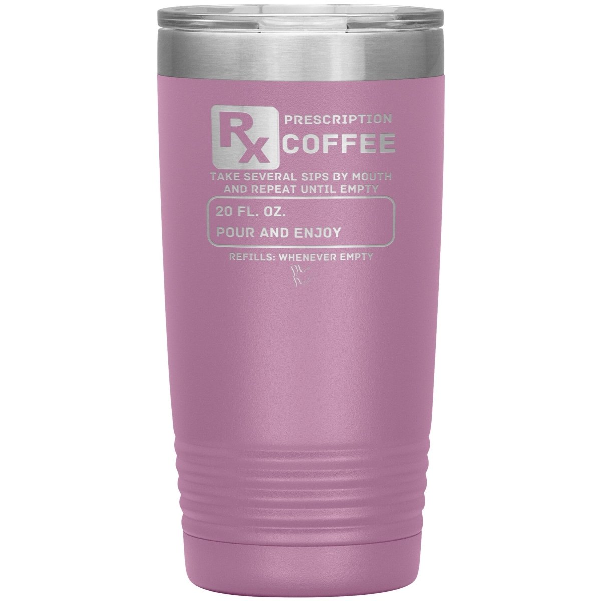 Prescription Coffee Rx Tumblers, 20oz Insulated Tumbler / Light Purple - MemesRetail.com