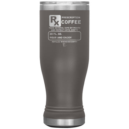 Prescription Coffee Rx Tumblers, 20oz BOHO Insulated Tumbler / Pewter - MemesRetail.com