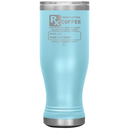 Prescription Coffee Rx Tumblers, 20oz BOHO Insulated Tumbler / Light Blue - MemesRetail.com