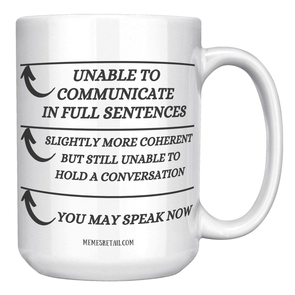 Unable to Communicate until I've had my coffee 11oz and 15oz Mugs - Memes Retail