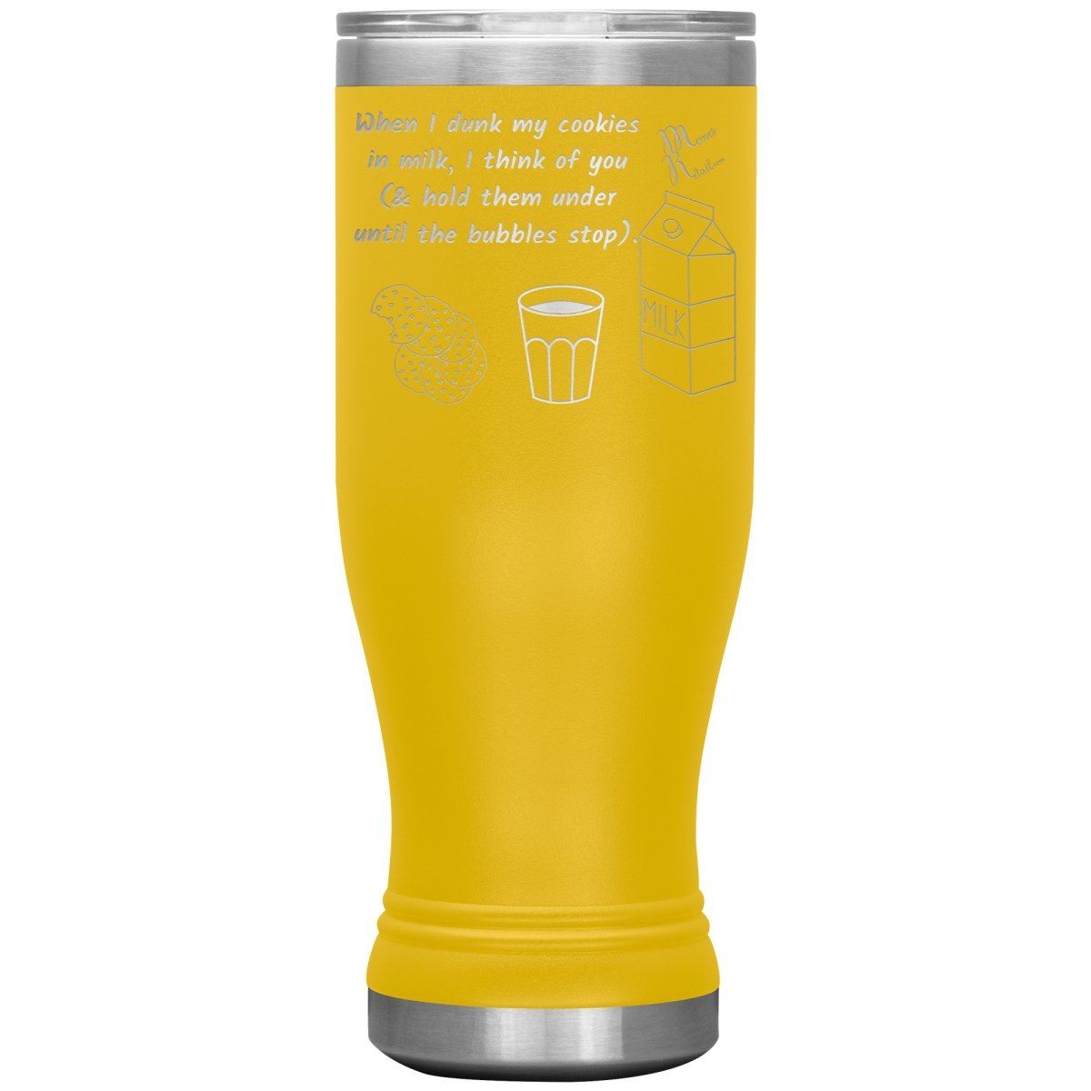 When I dunk My Cookies in Milk, I think of You - Tumblers, 20oz BOHO Insulated Tumbler / Yellow - MemesRetail.com