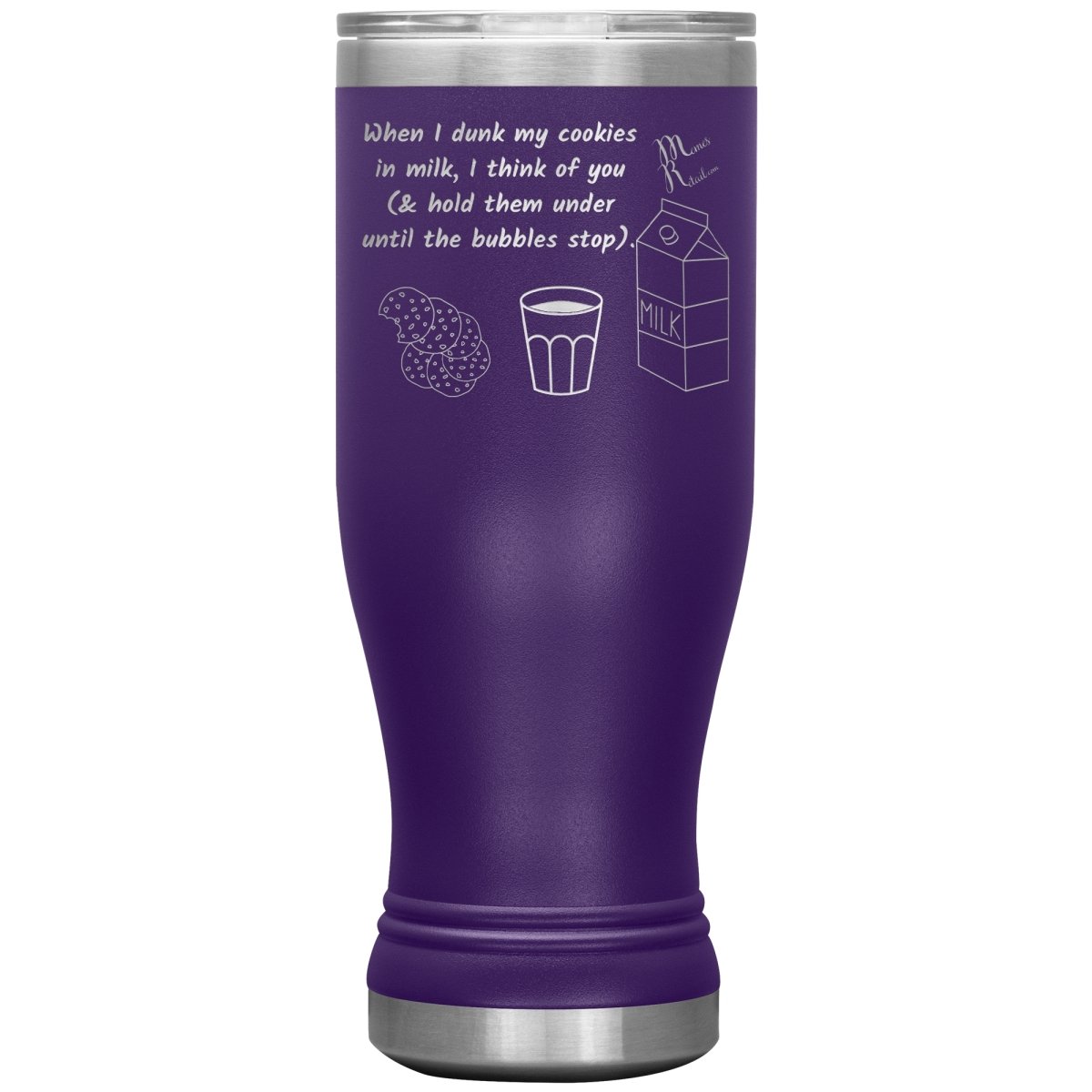 When I dunk My Cookies in Milk, I think of You - Tumblers, 20oz BOHO Insulated Tumbler / Purple - MemesRetail.com